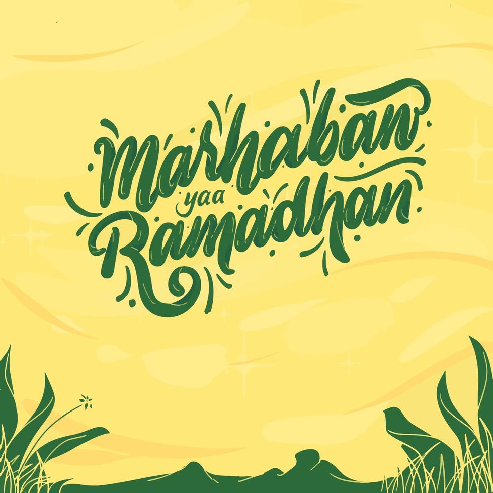Marhaban Ya Ramadhan Design Free Vector